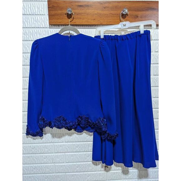 Rina di Montella Women's Rayol Blue Formal Skirt Suit Size 8 - Picture 7 of 10